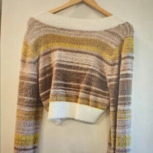 Striped Brown and Yellow Women's Sweater